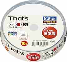 Amazon.co.jp: 太陽誘電製 That's DVD-Rデータ用 8倍速8.5GB